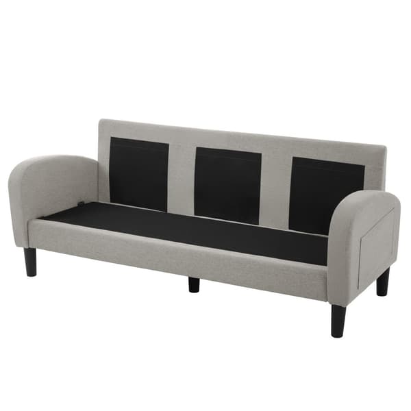 L-formad hörnsoffa med schäslong – 3-sits modulsoffa i andningsbart bomull/linne – 166 x 118 x 77 cm – plastben