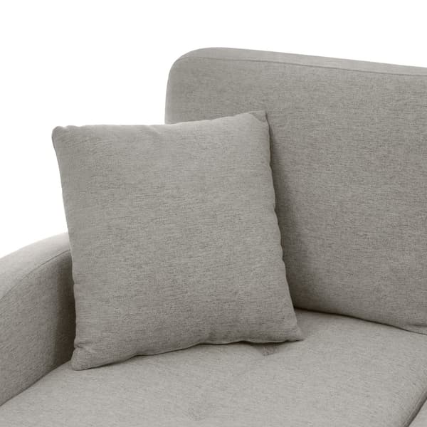 L-formad hörnsoffa med schäslong – 3-sits modulsoffa i andningsbart bomull/linne – 166 x 118 x 77 cm – plastben