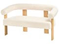 Miniatyrbilde 6 av 11: Sofasett Off-White og Lysebrun 2 seters Lenestol Boucle Polstring Retro Design Treben Stue