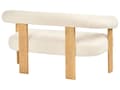 Miniatyrbilde 7 av 11: Sofasett Off-White og Lysebrun 2 seters Lenestol Boucle Polstring Retro Design Treben Stue