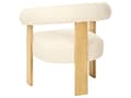 Miniatyrbilde 10 av 11: Sofasett Off-White og Lysebrun 2 seters Lenestol Boucle Polstring Retro Design Treben Stue