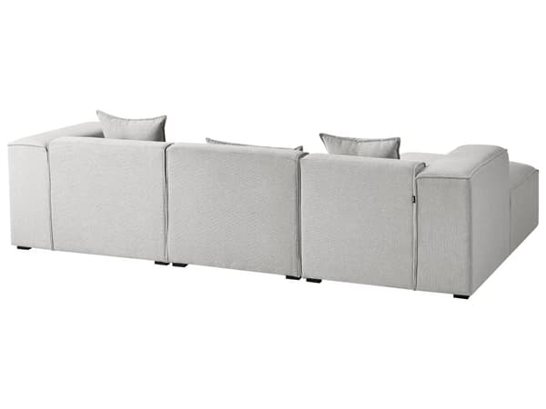 Høyre Hjørnesofa Lysegrå 3-seter Polyestertrekk Ekstra Spredte Puter Moderne Stil