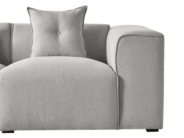 Høyre Hjørnesofa Lysegrå 3-seter Polyestertrekk Ekstra Spredte Puter Moderne Stil
