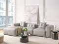 Miniatyrbilde 2 av 11: Høyre Hjørnesofa Lysegrå 3-seter Polyestertrekk Ekstra Spredte Puter Moderne Stil