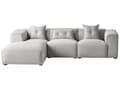 Miniatyrbilde 1 av 11: Høyre Hjørnesofa Lysegrå 3-seter Polyestertrekk Ekstra Spredte Puter Moderne Stil