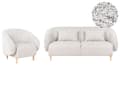 Miniatyrbilde 1 av 11: Moderne 4-seters Stuegruppe Stoff Lys Beige Sofa Lenestol Stuesett