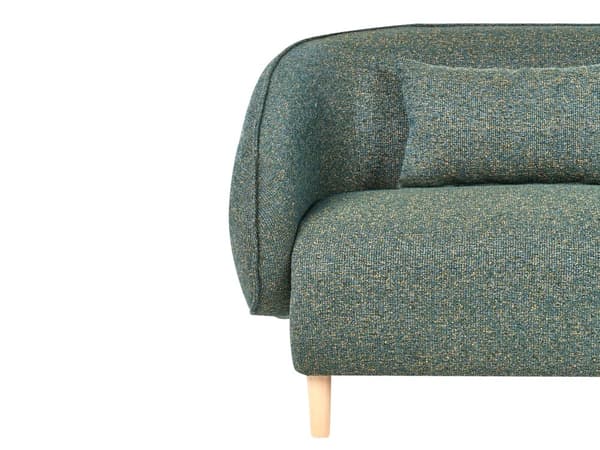 3-seters Sofa Grønn Polyester Stoff Myk Teksturert Buet Design Moderne Kunst Dekor Stil