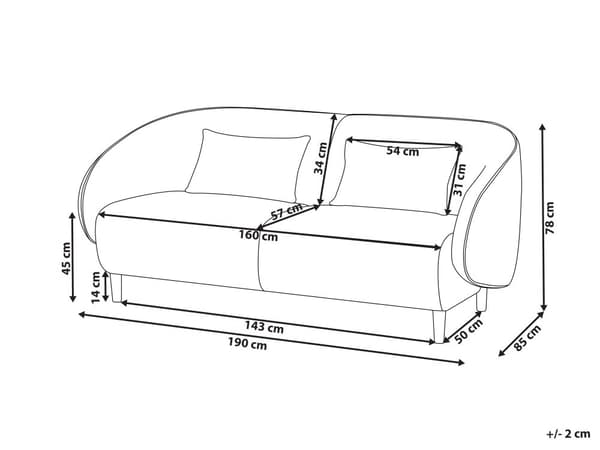 3-seters Sofa Lys Beige To Stoffer Polyester Stoff Myk Teksturert Buet Design Moderne Kunst Dekor Stil