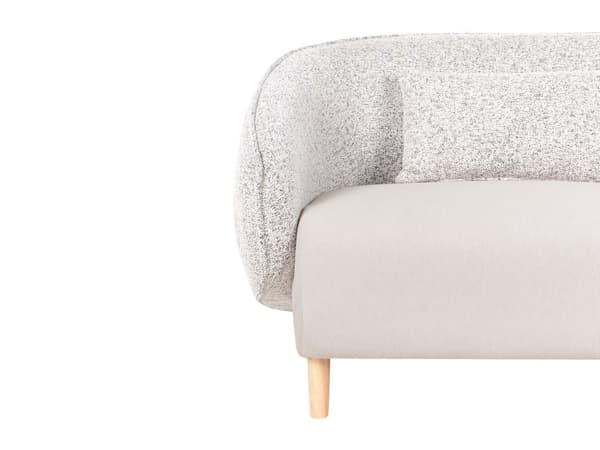 3-seters Sofa Lys Beige To Stoffer Polyester Stoff Myk Teksturert Buet Design Moderne Kunst Dekor Stil