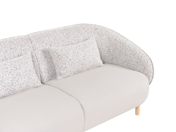 3-seters Sofa Lys Beige To Stoffer Polyester Stoff Myk Teksturert Buet Design Moderne Kunst Dekor Stil