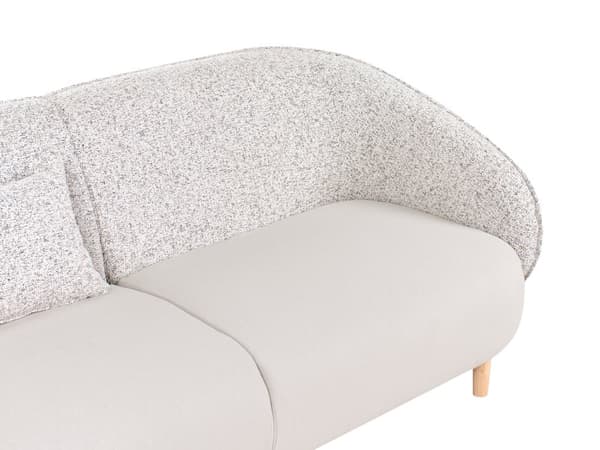 3-seters Sofa Lys Beige To Stoffer Polyester Stoff Myk Teksturert Buet Design Moderne Kunst Dekor Stil