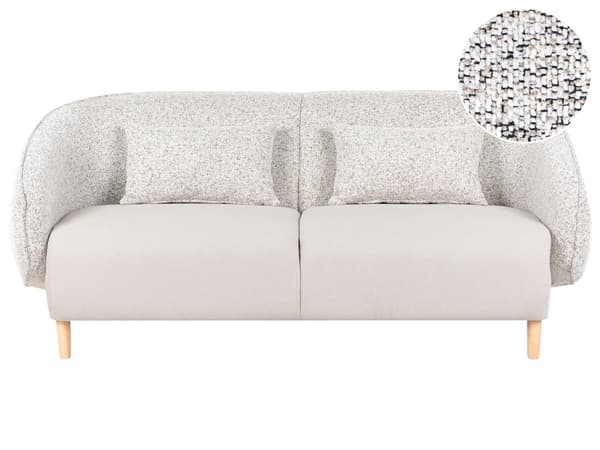 3-seters Sofa Lys Beige To Stoffer Polyester Stoff Myk Teksturert Buet Design Moderne Kunst Dekor Stil