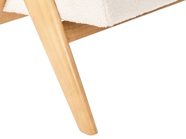 2-seters Sofa Off-White og Lysebrun Boucle Polstring Retro Design Treben Stue