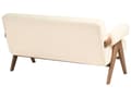 Miniatyrbilde 7 av 11: 2-seters Sofa Off-White og Mørkebrun Boucle Polstring Retro Design Treben Stue