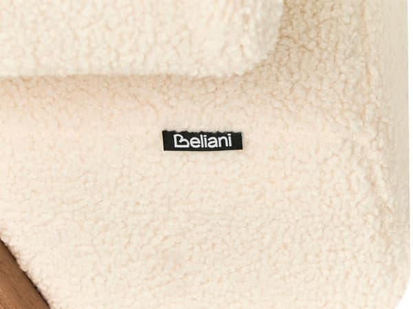 2-seters Sofa Off-White og Mørkebrun Boucle Polstring Retro Design Treben Stue
