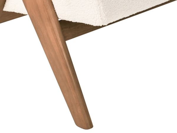 2-seters Sofa Off-White og Mørkebrun Boucle Polstring Retro Design Treben Stue