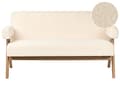 Miniatyrbilde 1 av 11: 2-seters Sofa Off-White og Mørkebrun Boucle Polstring Retro Design Treben Stue