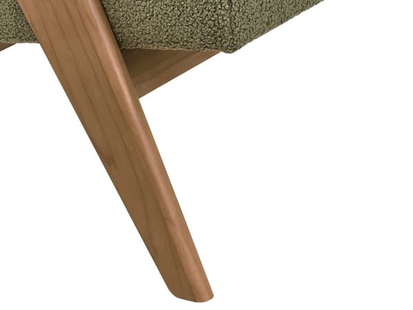 2 seters Sofa Grønn og Mørkebrun Boucle Polstring Retro Design Treben Stue