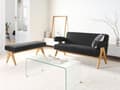 Miniatyrbilde 4 av 11: 2-seters Sofa Svart og Lysebrun Boucle Polstring Retro Design Treben Stue