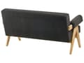 Miniatyrbilde 7 av 11: 2-seters Sofa Svart og Lysebrun Boucle Polstring Retro Design Treben Stue