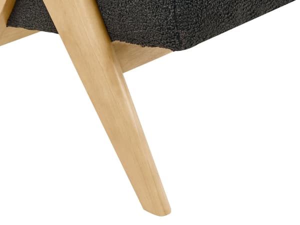 2-seters Sofa Svart og Lysebrun Boucle Polstring Retro Design Treben Stue