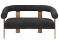 Miniatyrbilde 5 av 11: Sofa Svart Mørkebrun Boucléstoff Ben i tre 2-seter Retro design Stue