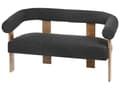 Miniatyrbilde 6 av 11: Sofa Svart Mørkebrun Boucléstoff Ben i tre 2-seter Retro design Stue
