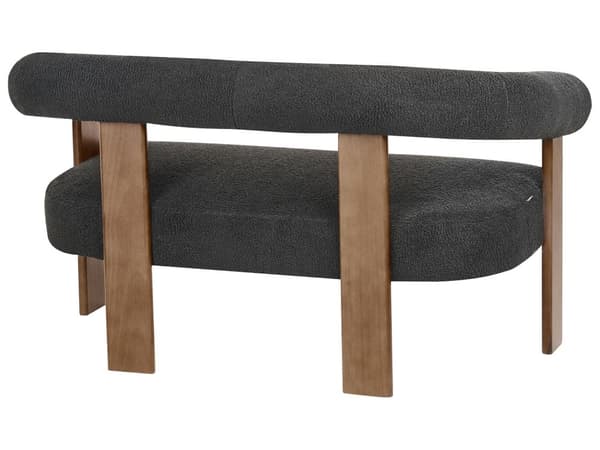 Sofa Svart Mørkebrun Boucléstoff Ben i tre 2-seter Retro design Stue