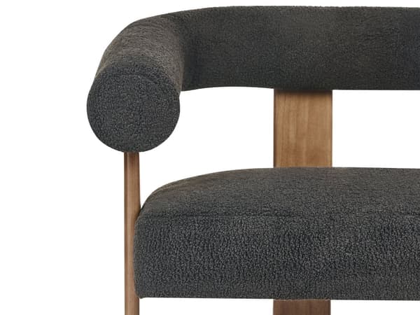 Sofa Svart Mørkebrun Boucléstoff Ben i tre 2-seter Retro design Stue