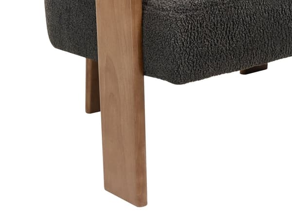 Sofa Svart Mørkebrun Boucléstoff Ben i tre 2-seter Retro design Stue