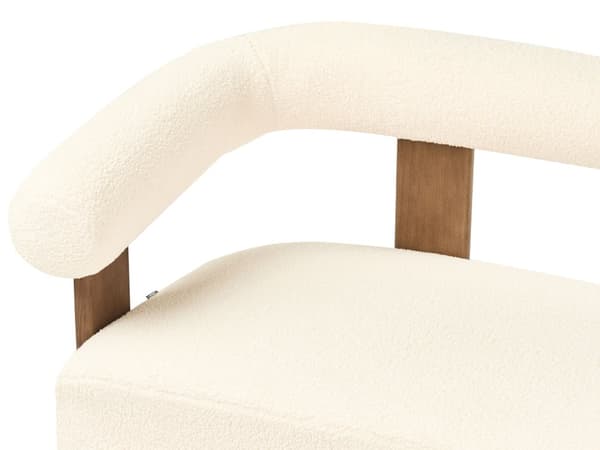 Sofa Off-white Mørkebrun Boucléstoff Ben i tre 2-seter Retro design Stue