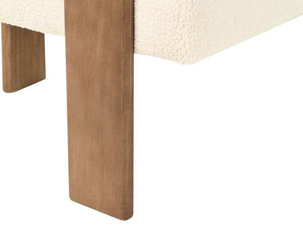 Sofa Off-white Mørkebrun Boucléstoff Ben i tre 2-seter Retro design Stue