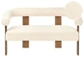 Miniatyrbilde 1 av 11: Sofa Off-white Mørkebrun Boucléstoff Ben i tre 2-seter Retro design Stue
