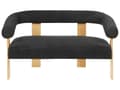 Miniatyrbilde 5 av 11: Sofa Svart Lysebrun Boucléstoff Ben i tre 2-seter Retro design Stue