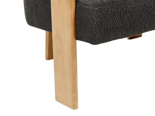 Sofa Svart Lysebrun Boucléstoff Ben i tre 2-seter Retro design Stue