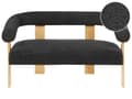 Miniatyrbilde 1 av 11: Sofa Svart Lysebrun Boucléstoff Ben i tre 2-seter Retro design Stue