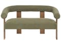 Miniatyrbilde 5 av 11: Sofasett Grønn og Mørkebrun 2 seters Lenestol Boucle Polstring Retro Design Treben Stue