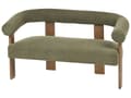 Miniatyrbilde 6 av 11: Sofasett Grønn og Mørkebrun 2 seters Lenestol Boucle Polstring Retro Design Treben Stue