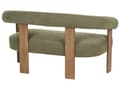 Miniatyrbilde 7 av 11: Sofasett Grønn og Mørkebrun 2 seters Lenestol Boucle Polstring Retro Design Treben Stue