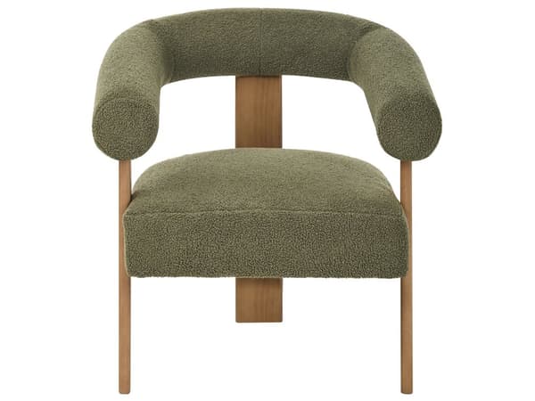Sofasett Grønn og Mørkebrun 2 seters Lenestol Boucle Polstring Retro Design Treben Stue