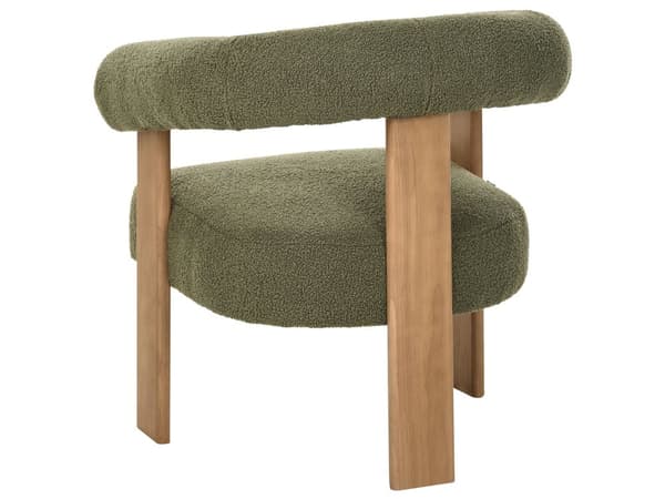 Sofasett Grønn og Mørkebrun 2 seters Lenestol Boucle Polstring Retro Design Treben Stue