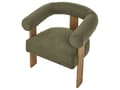 Miniatyrbilde 11 av 11: Sofasett Grønn og Mørkebrun 2 seters Lenestol Boucle Polstring Retro Design Treben Stue