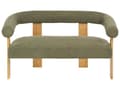 Miniatyrbilde 5 av 11: Sofasett Grønn og Lysebrun 2 seters Lenestol Boucle Polstring Retro Design Treben Stue