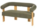 Miniatyrbilde 6 av 11: Sofasett Grønn og Lysebrun 2 seters Lenestol Boucle Polstring Retro Design Treben Stue
