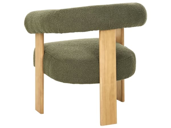 Sofasett Grønn og Lysebrun 2 seters Lenestol Boucle Polstring Retro Design Treben Stue