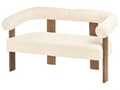 Miniatyrbilde 6 av 11: Sofasett Off-White og Mørkebrun 2 seters Lenestol Boucle Polstring Retro Design Treben Stue