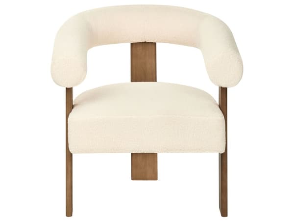 Sofasett Off-White og Mørkebrun 2 seters Lenestol Boucle Polstring Retro Design Treben Stue