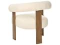 Miniatyrbilde 10 av 11: Sofasett Off-White og Mørkebrun 2 seters Lenestol Boucle Polstring Retro Design Treben Stue