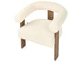 Miniatyrbilde 11 av 11: Sofasett Off-White og Mørkebrun 2 seters Lenestol Boucle Polstring Retro Design Treben Stue
