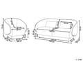Miniatyrbilde 3 av 11: Moderne 4-seters Stuegruppe Stoff Grønn Sofa Lenestol Stuesett